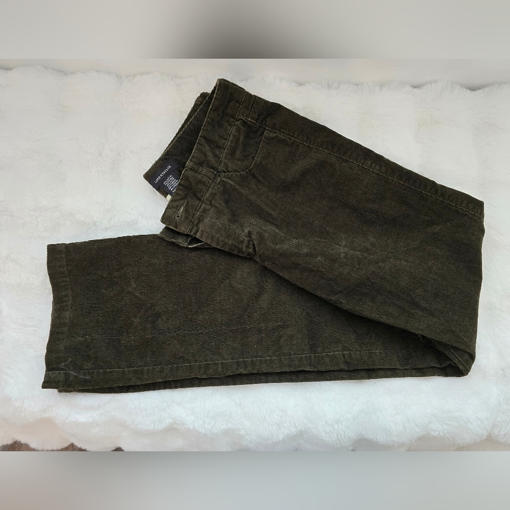 🍁Lord & Taylor Size 2 Dark Green Corduroy Pants - Picture 4 of 5